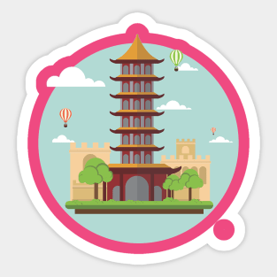 the asian tower Sticker